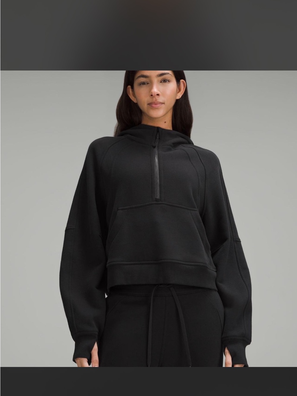 lululemon athletica Black Half-Zip Hooded Pullover